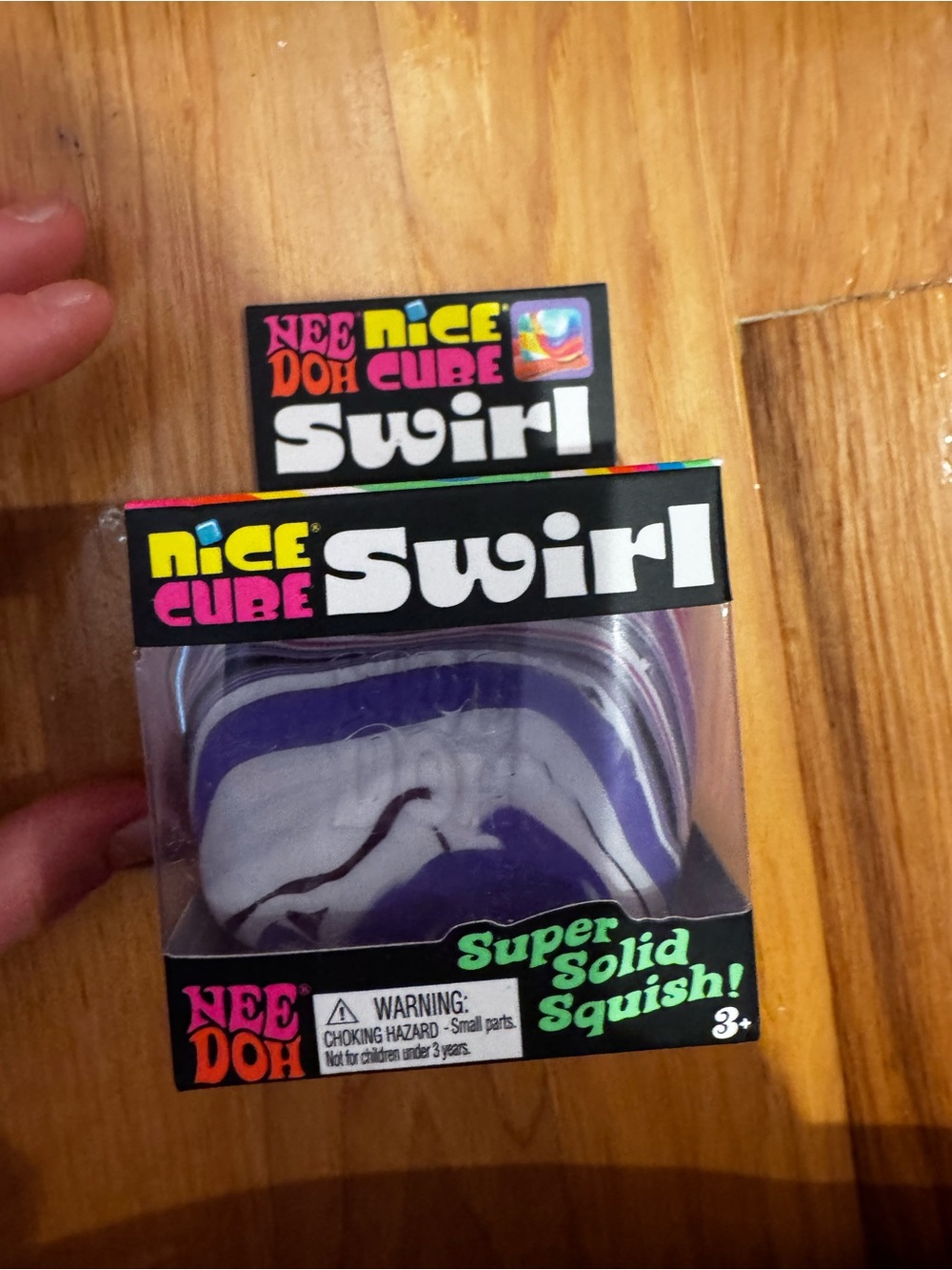 NeeDoh Nice Cube Swirl Super Solid Squish - Purple & White